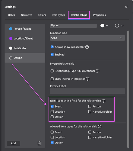 Option relationships