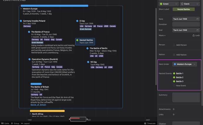 Not shown on timeline