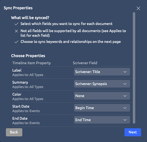 Sync Properies