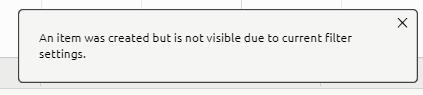 Filter Warning